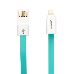 小面Apple Lightning 数据充电线（800mm)蓝绿色（iphone5 5S数据线）(T)