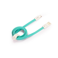 小面Micro USB数据充电线II(800mm新版）蓝绿色