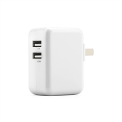 双USB充电器(2.4A)(苹果白)