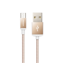 Micro USB双面USB数据充电线(1500mm)(香槟金)