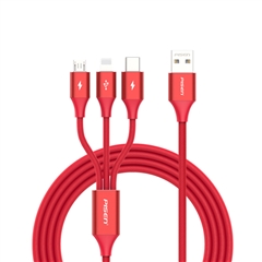 三合一铝合金编织充电线(1500mm)(中国红)彩盒装-国内版CN(T)