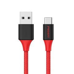 USB Type-C 5A 极速充电编织数据线(1500mm)(红黑色)PET盒装-国内版CN